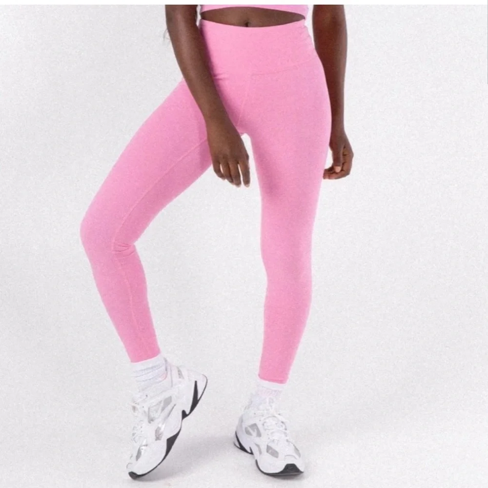 SASKI Pink Yoga High Rise Pants Leggings
